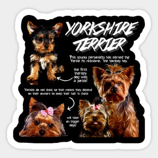 Yorkshire Terrier Dog Fun Facts Sticker